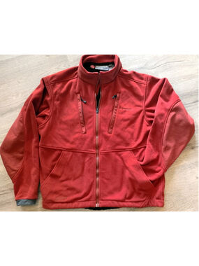 SIMMS WINDSTOPPER-Sz M-Fleece Jacket Rust-Full Zip Fishing Outdoors